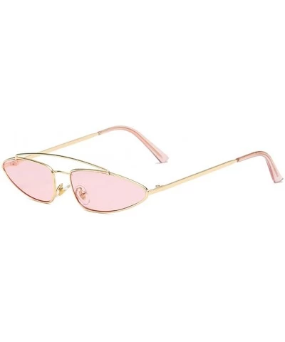 Square Men Women Eyewear Retro Vintage Cat Eye Sunglasses Fashion Mod Style - Pink - CB18D03W048 $18.14
