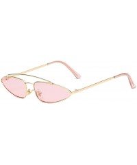 Square Men Women Eyewear Retro Vintage Cat Eye Sunglasses Fashion Mod Style - Pink - CB18D03W048 $8.71