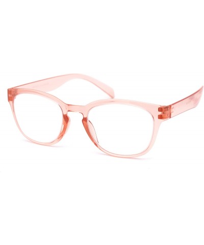 Rectangular Unisex Plastic Rectangular Mod Dressy Fashion Reading Glasses - Pink - CO18ZYERICQ $20.10