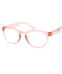 Rectangular Unisex Plastic Rectangular Mod Dressy Fashion Reading Glasses - Pink - CO18ZYERICQ $19.33