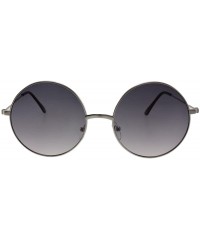Round Enzo - Round Metal Sunglasses with Microfiber Pouch - Silver / Smoke - CD187U0WGWU $14.83