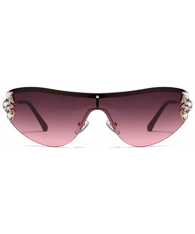 Oversized Retro Wrap sunglasses for women Diamond sunglasses oversized sunglasses UV400 Provection - 1 - CL1907RIC7C $20.16