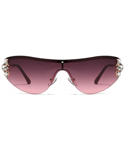 Oversized Retro Wrap sunglasses for women Diamond sunglasses oversized sunglasses UV400 Provection - 1 - CL1907RIC7C $20.16