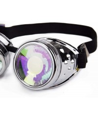 Sport Kaleidoscope Rave Goggles Steampunk Glasses with Rainbow Crystal Glass Lens - Silver-new Arrival - C118IDZCN9D $12.45