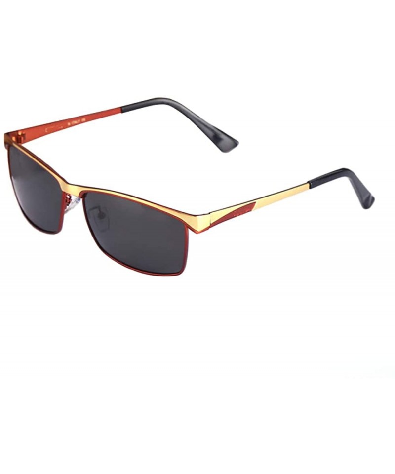 Rectangular Ultra Lightweight Rectangular Polarized Sunglasses 100% UV protection - Red - CF18NG24XY4 $18.47