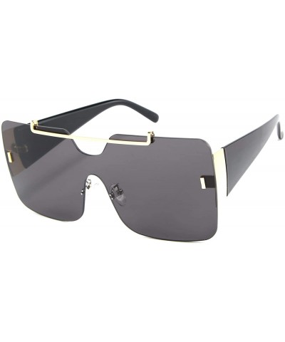 Square Women Fashion Square Sunglasses Oversized Shield UV400 Protection Gradient Sunglasses - CJ18UIXHZTK $25.12