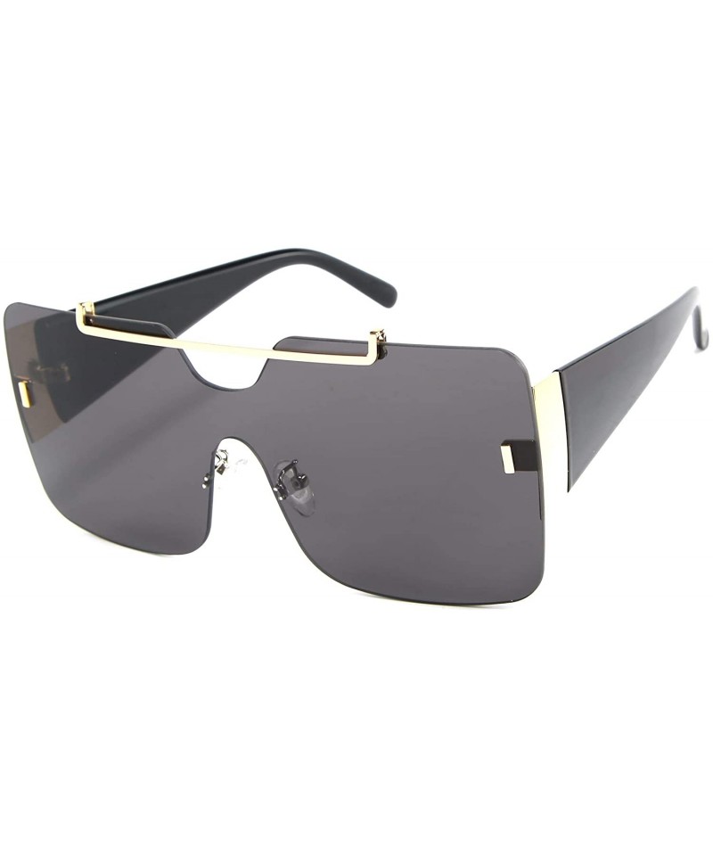 Square Women Fashion Square Sunglasses Oversized Shield UV400 Protection Gradient Sunglasses - CJ18UIXHZTK $11.24