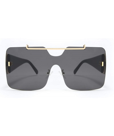 Square Women Fashion Square Sunglasses Oversized Shield UV400 Protection Gradient Sunglasses - CJ18UIXHZTK $11.24