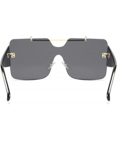 Square Women Fashion Square Sunglasses Oversized Shield UV400 Protection Gradient Sunglasses - CJ18UIXHZTK $11.24