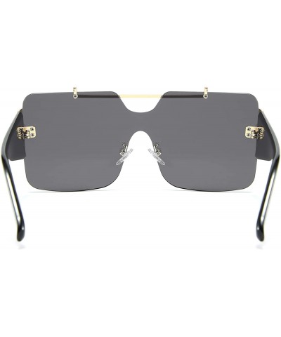 Square Women Fashion Square Sunglasses Oversized Shield UV400 Protection Gradient Sunglasses - CJ18UIXHZTK $11.24