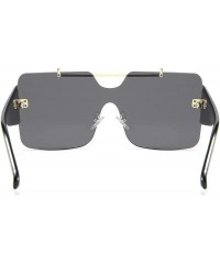Square Women Fashion Square Sunglasses Oversized Shield UV400 Protection Gradient Sunglasses - CJ18UIXHZTK $11.24