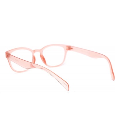 Rectangular Unisex Plastic Rectangular Mod Dressy Fashion Reading Glasses - Pink - CO18ZYERICQ $7.73