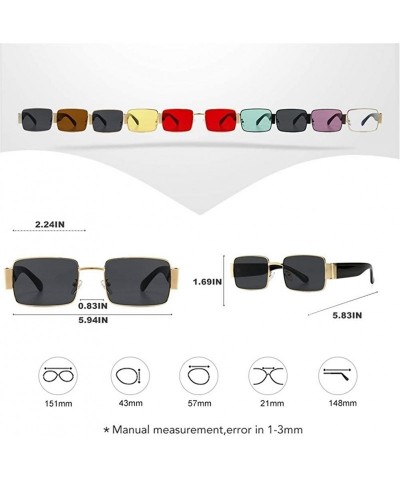 Square Square Polarized Sunglasses for Men Womans UV400 - C6 Blcak Gray - CG198EA9CU3 $13.00