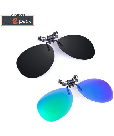 Sport Clip-on Flip Up Polarized Rimless Pilot Sunglasses Over Prescription Glasses for Men Women - C418N0CSMG8 $26.64