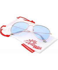 Aviator Slim Modern Color Tone Metal Aviator Sunglasses - Blue - CD18KNR8SLQ $12.55