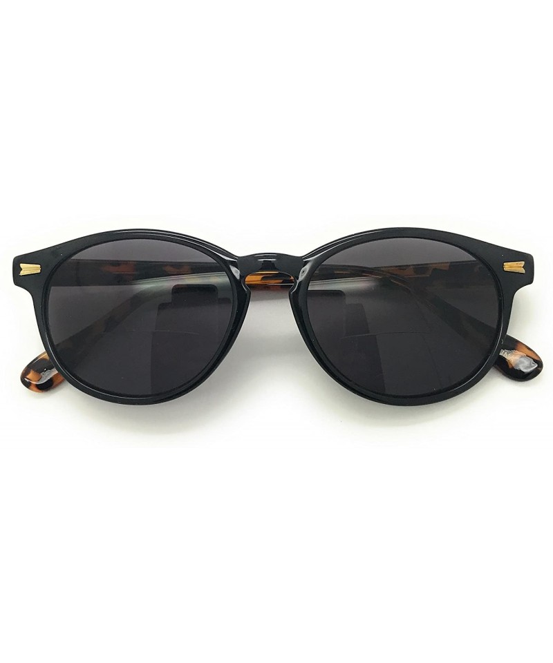 Round Round Stylish Bifocal Reading Sunglasses For Men Women - Black/Brown - C418UTCIUX8 $12.84