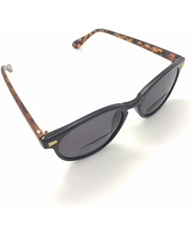 Round Round Stylish Bifocal Reading Sunglasses For Men Women - Black/Brown - C418UTCIUX8 $12.84