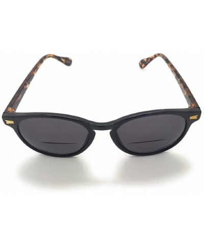 Round Round Stylish Bifocal Reading Sunglasses For Men Women - Black/Brown - C418UTCIUX8 $12.84