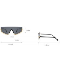 Oversized New Fashion One-piece glasses Oversized Windproof Sunglasses Mens Goggle Big Frame Women's Visor Sunglasses - CT18Z...
