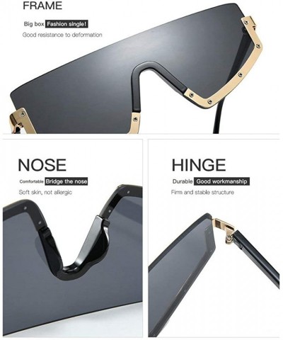 Oversized New Fashion One-piece glasses Oversized Windproof Sunglasses Mens Goggle Big Frame Women's Visor Sunglasses - CT18Z...