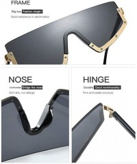 Oversized New Fashion One-piece glasses Oversized Windproof Sunglasses Mens Goggle Big Frame Women's Visor Sunglasses - CT18Z...