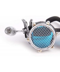 Goggle Steampunk Kaleidoscope Goggles Rainbow or Barbed Wire Lens - Silver3- Mesh Lens With Light - C218IHUO7OW $10.60