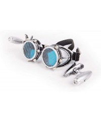 Goggle Steampunk Kaleidoscope Goggles Rainbow or Barbed Wire Lens - Silver3- Mesh Lens With Light - C218IHUO7OW $10.60