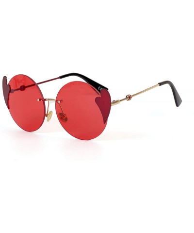 Round Classic fashion round sunglasses - love piece frameless sunglasses round round frame sunglasses - D - CV18SN3AN2O $71.08