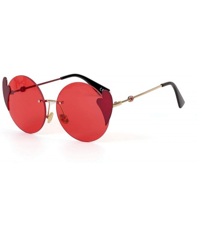 Round Classic fashion round sunglasses - love piece frameless sunglasses round round frame sunglasses - D - CV18SN3AN2O $39.80