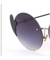 Round Classic fashion round sunglasses - love piece frameless sunglasses round round frame sunglasses - D - CV18SN3AN2O $39.80