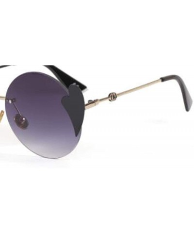 Round Classic fashion round sunglasses - love piece frameless sunglasses round round frame sunglasses - D - CV18SN3AN2O $71.08