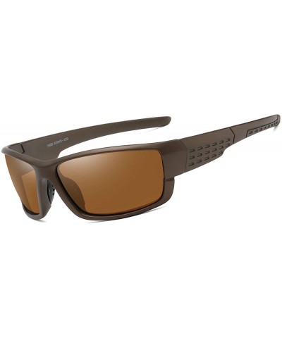 Sport Mens Sport Sunglasses Polarized PC Frame Eyewear for Driving Fishing Golf Baseball UV400 - Brown - CE193HRKW5U $13.47