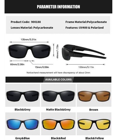 Sport Mens Sport Sunglasses Polarized PC Frame Eyewear for Driving Fishing Golf Baseball UV400 - Brown - CE193HRKW5U $13.47