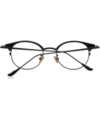 Cat Eye Women Retro Cat Eye Optical Frames Clear Lens Glasses S2066 - Black - CR18896KC2L $19.48