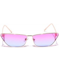 Oval Women's Cateye Sunglasses Metal Gold Frame - Gold - CK18WLG7DTK $11.20