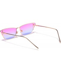 Oval Women's Cateye Sunglasses Metal Gold Frame - Gold - CK18WLG7DTK $11.20