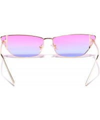 Oval Women's Cateye Sunglasses Metal Gold Frame - Gold - CK18WLG7DTK $11.20