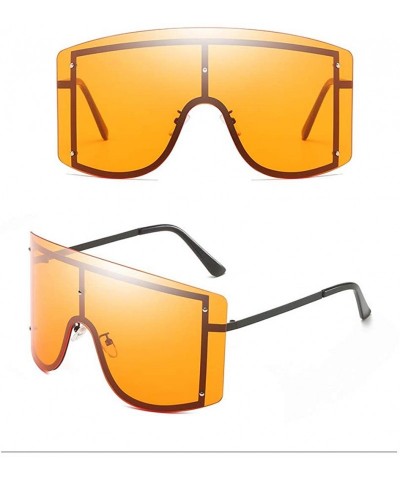 Wrap Oversized Sunglasses Vintage Retro Designer Shades for Women Men UV400 Glasses - CW18Z35664R $10.04