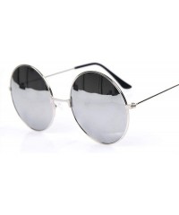 Square Vintage Round Gold Sunglasses Female Male Black Mirror Eyewear Sun Glasses Women Men Er UV400 - Whie Silver - CB199C8A...