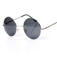 Square Vintage Round Gold Sunglasses Female Male Black Mirror Eyewear Sun Glasses Women Men Er UV400 - Whie Silver - CB199C8A...