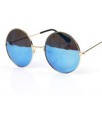 Square Vintage Round Gold Sunglasses Female Male Black Mirror Eyewear Sun Glasses Women Men Er UV400 - Whie Silver - CB199C8A...