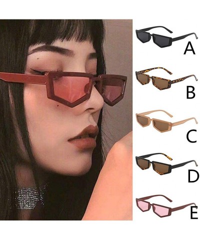 Oval Retro Punk Style Irregular Pentagon Shape Sunglasses Vintage Glasses For Unisex - A - CN196S0CGOL $7.28