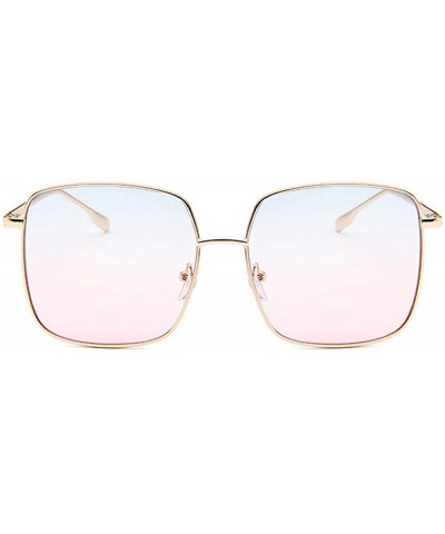 Square Retro Oversized Sunglasses for Women Square Metal Frame Non Polarized Lenses - A3 Blue-pink(sunglasses) - CS18NQZ2CDY ...