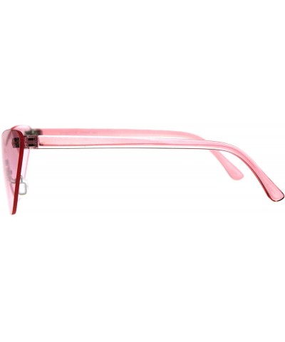 Rimless Rimless Cateye Sunglasses Womens Thin Monoblock Translucent Frame UV400 - Pink - CR18DKO682E $10.37