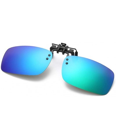 Rectangular Clip On Sunglasses Mens/Womens Flip-Up Polarised Sun Lenses For Driving/Fishing - Color3 - CV18OXKWOKQ $9.04