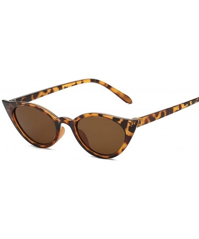 Oval Cateye Women Sunglasses Classic Retro Vintage Oval Sunglasses For Women Eeywear UV400 - Leopardbrown - CO1998YH6UC $9.92