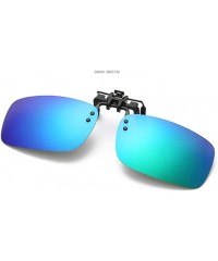 Rectangular Clip On Sunglasses Mens/Womens Flip-Up Polarised Sun Lenses For Driving/Fishing - Color3 - CV18OXKWOKQ $20.47