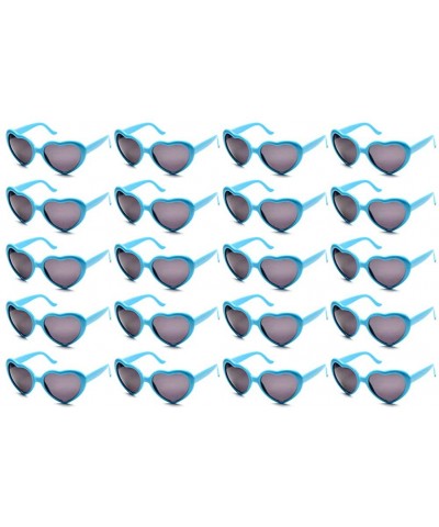 Oversized 10 Packs Neon Colors Wholesale Heart Sunglasses - 20 Packs Blue - C818G0G793C $28.46