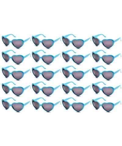 Oversized 10 Packs Neon Colors Wholesale Heart Sunglasses - 20 Packs Blue - C818G0G793C $28.46