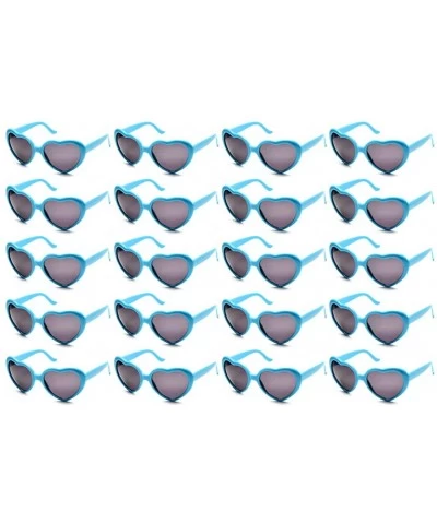 Oversized 10 Packs Neon Colors Wholesale Heart Sunglasses - 20 Packs Blue - C818G0G793C $28.46